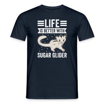 La vie est meilleure avec Sugar Glider - T-shirt homme - marine - Devant - AI Model Male 178 light (178cm)