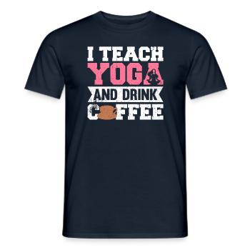 J’enseigne le yoga et bois du café instructeur de yoga - T-shirt homme - marine - Devant - AI Model Male 178 light (178cm)