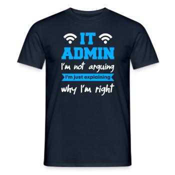 Administrateur informatique Je ne discute pas - T-shirt homme - marine - Devant - AI Model Male 178 light (178cm)