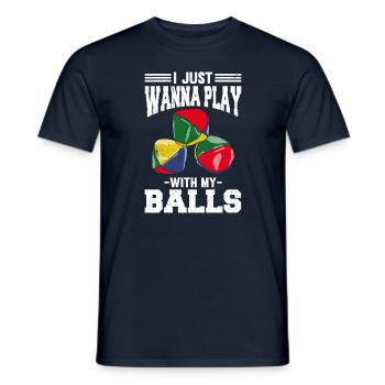 I Just Wanna Play With My Balls - Männer T-Shirt - Navy - Vorne - AI Model Male 178 light (178cm)