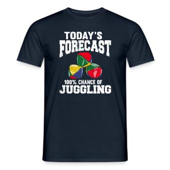 Today's Forecast 100 Chance Of Juggling - Männer T-Shirt - Navy - Vorne - AI Model Male 178 light (178cm)
