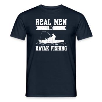 Real Men Do Kayak Fishing - Männer T-Shirt - Navy - Vorne - AI Model Male 178 light (178cm)