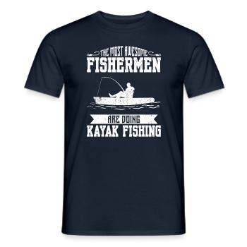 Kajakfischen und Kajakangeln - Männer T-Shirt - Navy - Vorne - AI Model Male 178 light (178cm)