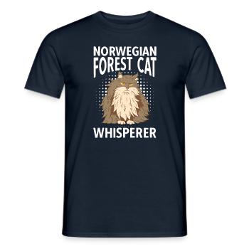 Norwegian Forest Cat Whisperer - Männer T-Shirt - Navy - Vorne - AI Model Male 178 light (178cm)