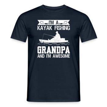 Kayak fishing and kayak fishing - Men's T-Shirt - navy - Front - AI Model Male 178 light (178cm)