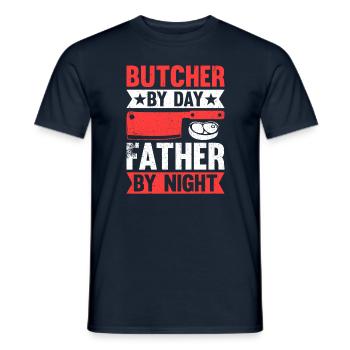 Boucher de jour Père de nuit - T-shirt homme - marine - Devant - AI Model Male 178 light (178cm)