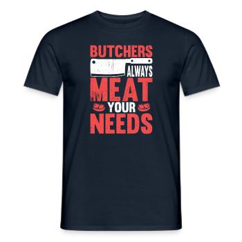 Les bouchers mangent toujours vos besoins - T-shirt homme - marine - Devant - AI Model Male 178 light (178cm)