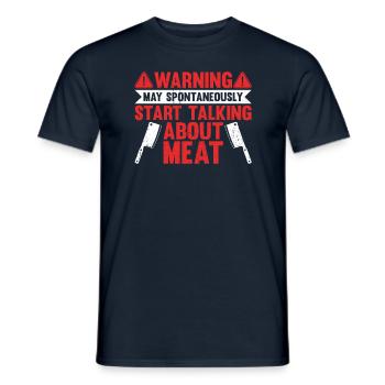 Commencez spontanément à parler de boucher de viande - T-shirt homme - marine - Devant - AI Model Male 178 light (178cm)