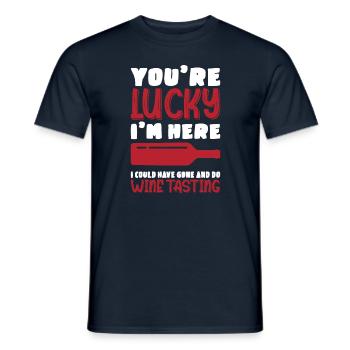 I'm Here I Could Have Gone And Do Wine Tasting - Männer T-Shirt - Navy - Vorne - AI Model Male 178 light (178cm)