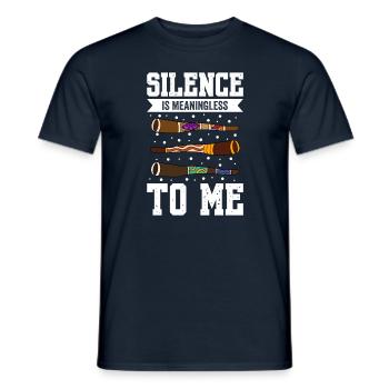 Funny Didgeridoo Silence Is Meaningless To Me - Men's T-Shirt - navy - Front - AI Model Male 178 light (178cm)