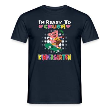 I'm Ready To Crush Kindergarten Skateboarding Pig - Men's T-Shirt - navy - Front - AI Model Male 178 light (178cm)