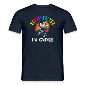 Kindergarten I'm Coming Penguin Skateboarding - Men's T-Shirt - navy - Front - AI Model Male 178 light (178cm)