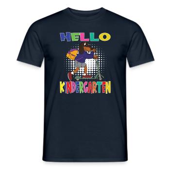 Bonjour chien de maternelle avec scooter - T-shirt homme - marine - Devant - AI Model Male 178 light (178cm)