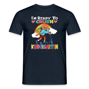 Cat With Scooter I'm Ready To Crush Kindergarten - Men's T-Shirt - navy - Front - AI Model Male 178 light (178cm)
