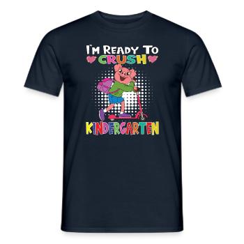 I'm Ready To Crush Kindergarten Pig With Scooter - Men's T-Shirt - navy - Front - AI Model Male 178 light (178cm)