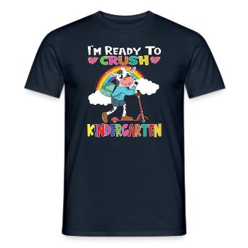 Cow With Scooter I'm Ready To Crush Kindergarten - Men's T-Shirt - navy - Front - AI Model Male 178 light (178cm)