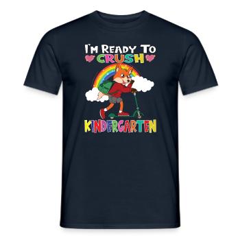 Fox With Scooter I'm Ready To Crush Kindergarten - Men's T-Shirt - navy - Front - AI Model Male 178 light (178cm)
