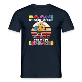 Kindergartenkind Hallo Kindergarten Ich Komme - Männer T-Shirt - Navy - Vorne - AI Model Male 178 light (178cm)