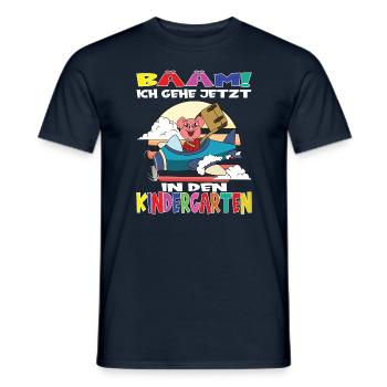 Kindergartenkind Hallo Kindergarten Ich Komme - Männer T-Shirt - Navy - Vorne - AI Model Male 178 light (178cm)