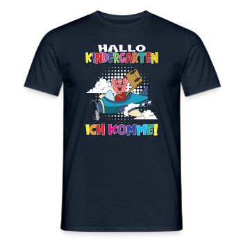 Kindergartenkind Hallo Kindergarten Ich Komme - Männer T-Shirt - Navy - Vorne - AI Model Male 178 light (178cm)