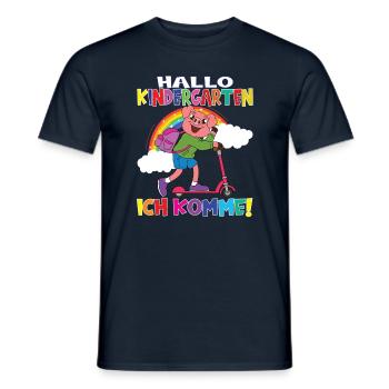 Kindergartenkind Hallo Kindergarten Ich Komme - Männer T-Shirt - Navy - Vorne - AI Model Male 178 light (178cm)