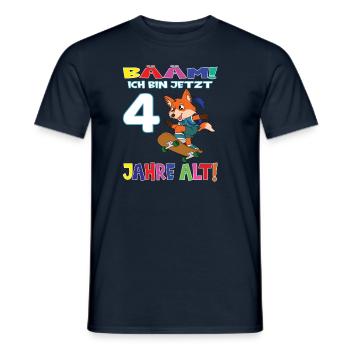 Bääm Ich Bin Jetzt 4 Jahre Alt Geburtstag Fuchs - Männer T-Shirt - Navy - Vorne - AI Model Male 178 light (178cm)