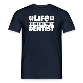 La vie est meilleure avec le dentiste - T-shirt homme - marine - Devant - AI Model Male 178 light (178cm)