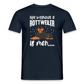 La vie sans Rottweiler est Meh - T-shirt homme - marine - Devant - AI Model Male 178 light (178cm)