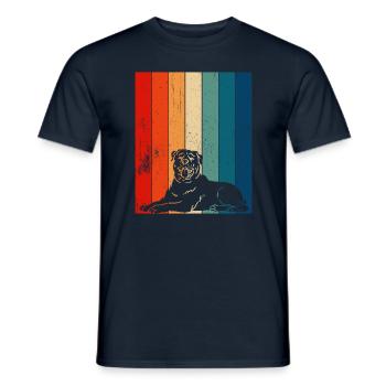 Lignes Rottweiler rétro en détresse - T-shirt homme - marine - Devant - AI Model Male 178 light (178cm)