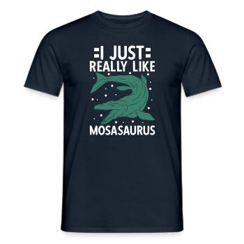 J’aime vraiment Mosasaurus - T-shirt homme - marine - Devant - AI Model Male 178 light (178cm)