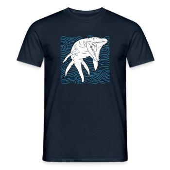 Mosasaurus Dinosaur - Men's T-Shirt - navy - Front - AI Model Male 178 light (178cm)