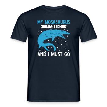 My Mosasaurus Is Calling And I Must Go - Men's T-Shirt - navy - Front - AI Model Male 178 light (178cm)