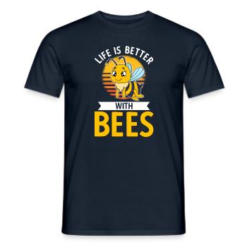 Life Is Better With Bees - Männer T-Shirt - Navy - Vorne - AI Model Male 178 light (178cm)