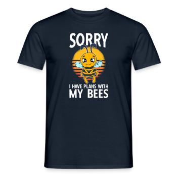 Sorry I Have Plans With My Bees - Men's T-Shirt - navy - Front - AI Model Male 178 light (178cm)