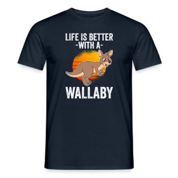Wallaby Better Than Therapy - Männer T-Shirt - Navy - Vorne - AI Model Male 178 light (178cm)