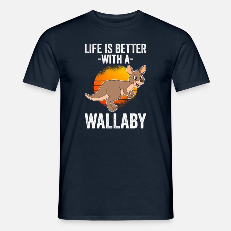 Wallaby Better Than Therapy - Männer T-Shirt - Navy