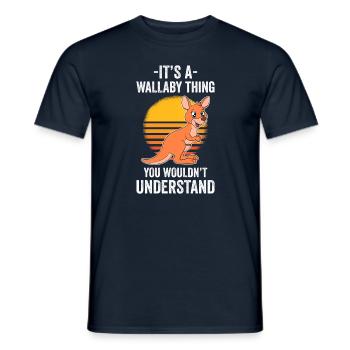 Wallaby Better Than Therapy - Männer T-Shirt - Navy - Vorne - AI Model Male 178 light (178cm)