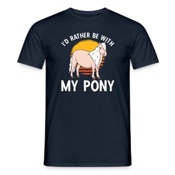 I'd Rather Be With My Pony - Men's T-Shirt - navy - Front - AI Model Male 178 light (178cm)