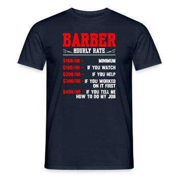 Barber Hourly Rate - Männer T-Shirt - Navy - Vorne - AI Model Male 178 light (178cm)