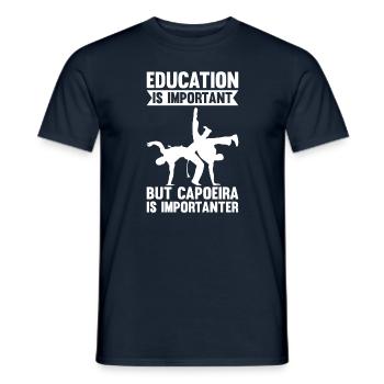 Education Is Important But Capoeira Is Importanter - Men's T-Shirt - navy - Front - AI Model Male 178 light (178cm)