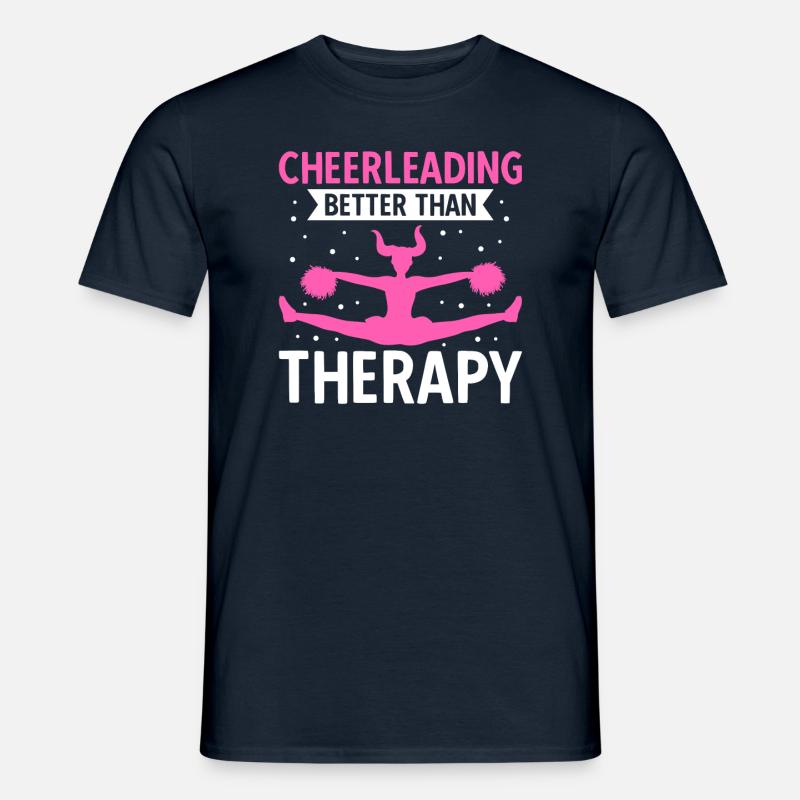 Cheerleading Better Than Therapy - Männer T-Shirt - Navy