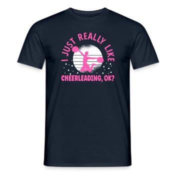 J’aime vraiment le cheerleading ok - T-shirt homme - marine - Devant - AI Model Male 178 light (178cm)