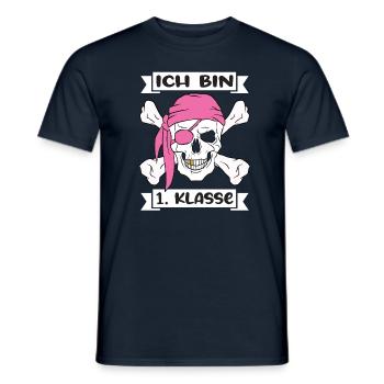 Ich Bin 1 Klasse Einschulung Schulanfang - Männer T-Shirt - Navy - Vorne - AI Model Male 178 light (178cm)