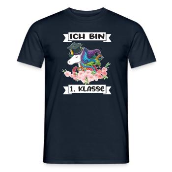 Ich Bin 1 Klasse Einschulung Schulanfang - Männer T-Shirt - Navy - Vorne - AI Model Male 178 light (178cm)