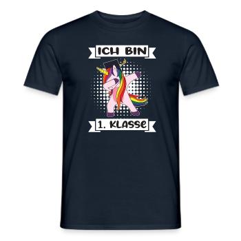 Ich Bin 1 Klasse Einschulung Schulanfang - Männer T-Shirt - Navy - Vorne - AI Model Male 178 light (178cm)