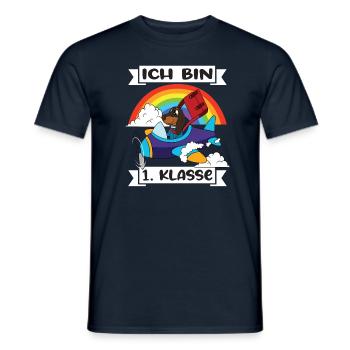 Ich Bin 1 Klasse Einschulung Schulanfang - Männer T-Shirt - Navy - Vorne - AI Model Male 178 light (178cm)