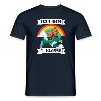 Ich Bin 1 Klasse Einschulung Schulanfang - Männer T-Shirt - Navy - Vorne - AI Model Male 178 light (178cm)