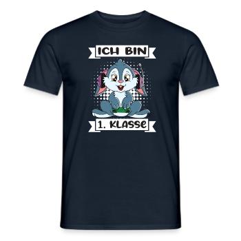 Ich Bin 1 Klasse Einschulung Schulanfang - Männer T-Shirt - Navy - Vorne - AI Model Male 178 light (178cm)