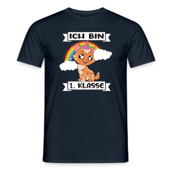 Ich Bin 1 Klasse Einschulung Schulanfang - Männer T-Shirt - Navy - Vorne - AI Model Male 178 light (178cm)