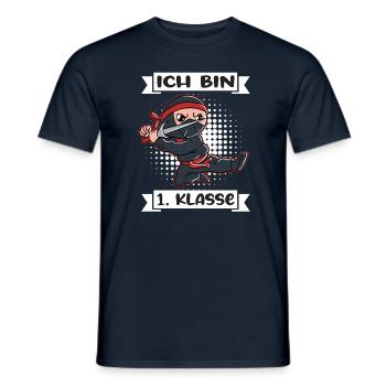 Ich Bin 1 Klasse Einschulung Schulanfang - Männer T-Shirt - Navy - Vorne - AI Model Male 178 light (178cm)